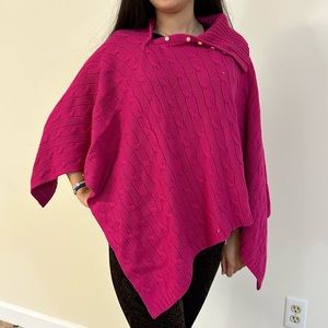 Ralph Lauren Ribbed Cotton Poncho Shawl